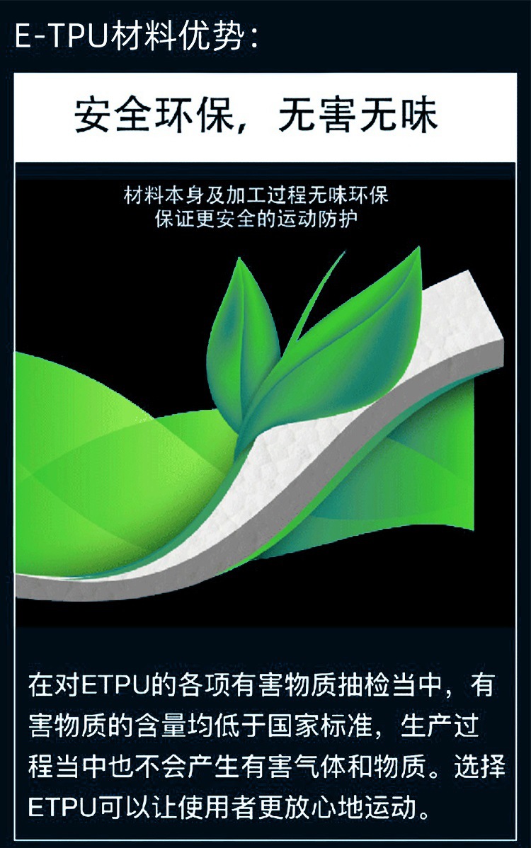 ETPU材料優(yōu)勢 安全環(huán)保 無害無味